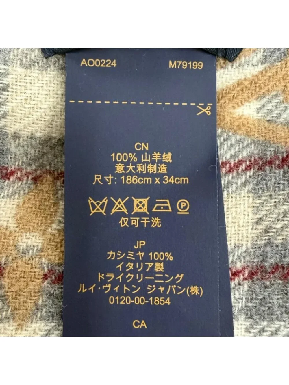 Louis Vuitton Echarpe Monogram Gradient Tartan Cashmere Embroidery Scarf